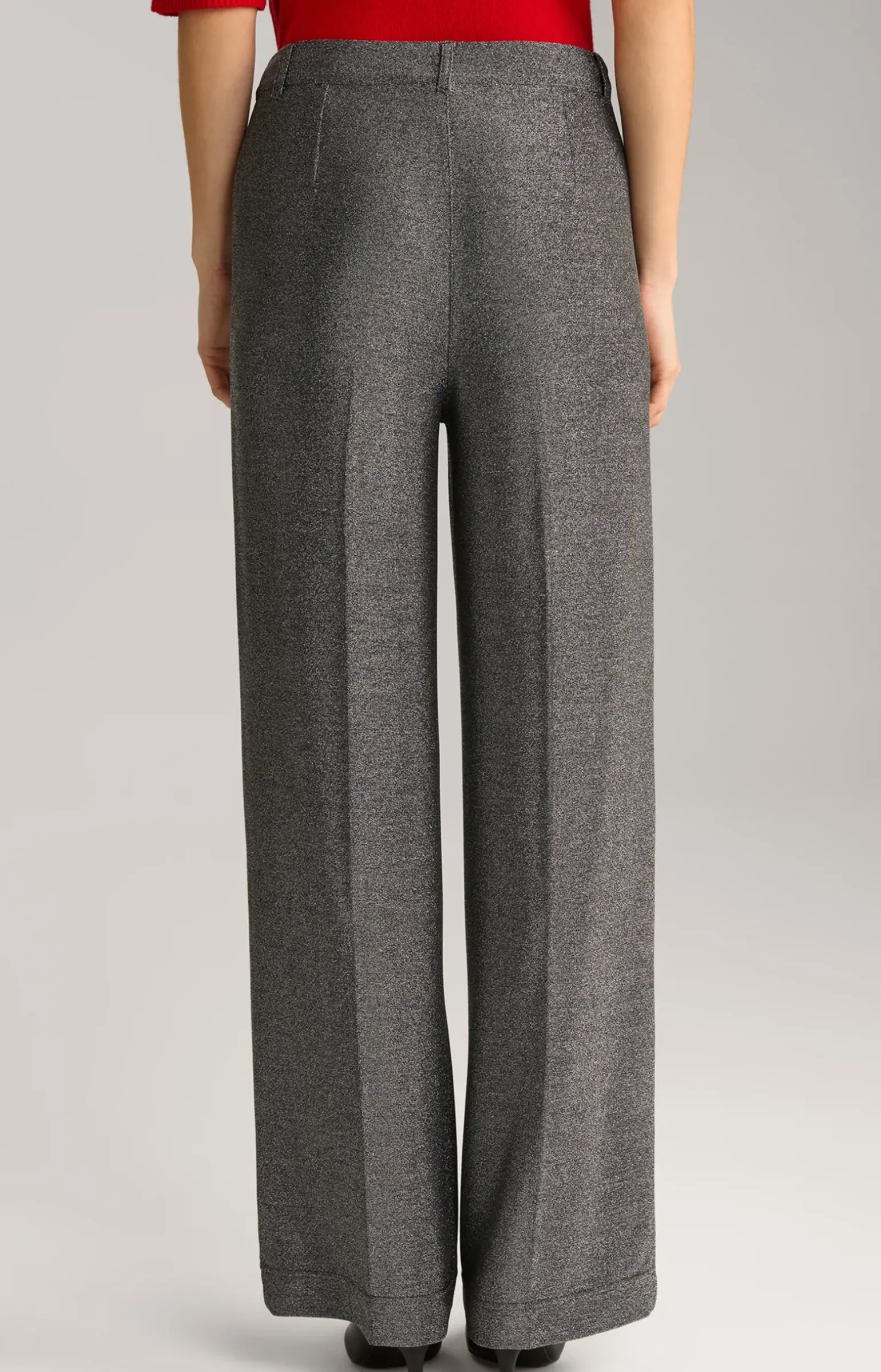 Lurex-Hose in Grau-Glitzer