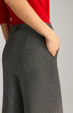 Lurex-Hose in Grau-Glitzer