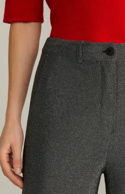 Lurex-Hose in Grau-Glitzer