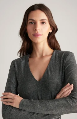 Lurex-Kleid in Grau-Glitzer