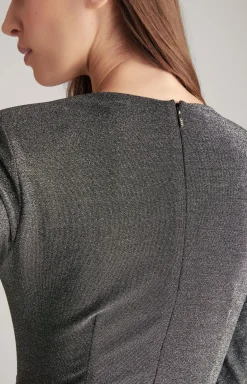 Lurex-Kleid in Grau-Glitzer
