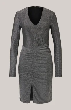 Lurex-Kleid in Grau-Glitzer