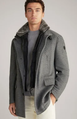 Mantel Gary in Grau meliert