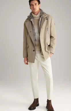 Mantel Gary in Hellbraun gemustert