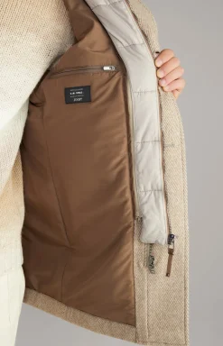 Mantel Gary in Hellbraun gemustert