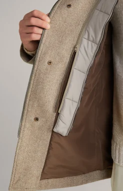 Mantel Gary in Hellbraun gemustert