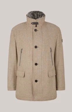 Mantel Gary in Hellbraun gemustert