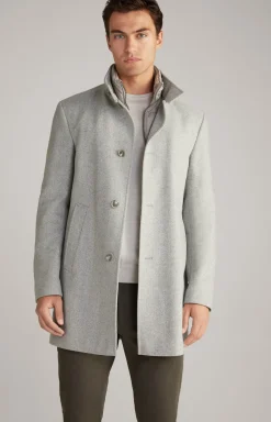 Mantel Maico in Hellgrau gemustert