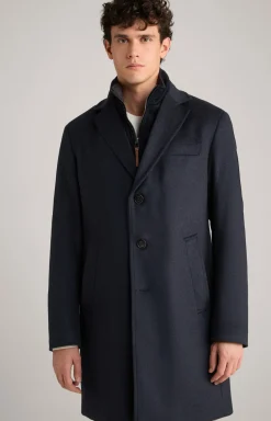 Mantel Morris in Dunkelblau meliert