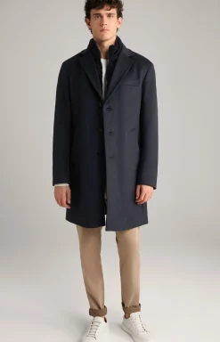 Mantel Morris in Dunkelblau meliert