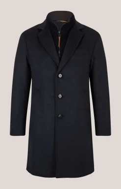 Mantel Morris in Dunkelblau meliert