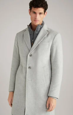 Mantel Morris in Hellgrau meliert