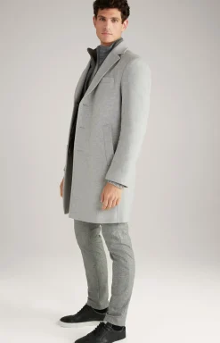 Mantel Morris in Hellgrau meliert