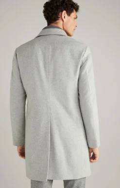 Mantel Morris in Hellgrau meliert