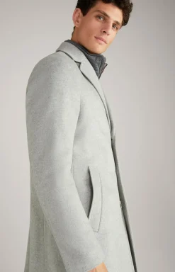 Mantel Morris in Hellgrau meliert