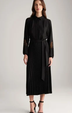 Maxi Crêpe-Kleid in Schwarz