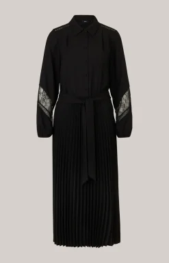 Maxi Crêpe-Kleid in Schwarz