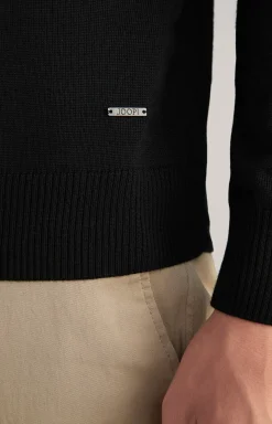 Merinowoll-Pullover Damien in Schwarz