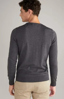 Merinowoll-Pullover Damien in Anthrazit