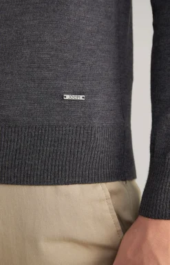 Merinowoll-Pullover Damien in Anthrazit