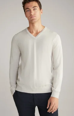 Merinowoll-Pullover Damien in Offwhite