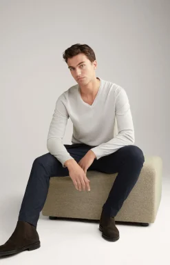 Merinowoll-Pullover Damien in Offwhite