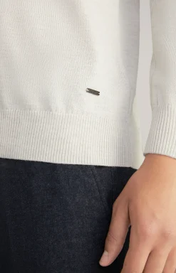 Merinowoll-Pullover Damien in Offwhite