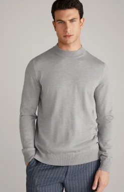 Merinowoll-Pullover Davide in Grau meliert