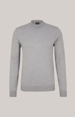 Merinowoll-Pullover Davide in Grau meliert