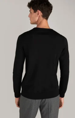 Merinowoll-Pullover Denny in Schwarz