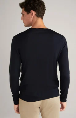 Merinowoll-Pullover Denny in Dunkelblau