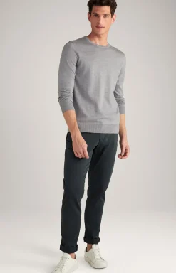 Merinowoll-Pullover Denny in Grau meliert