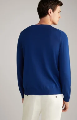 Merinowoll-Pullover Denny in Blau