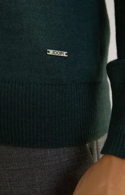 Merinowoll-Pullover Donte in Dunkelgrün