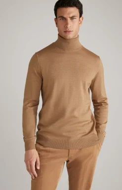 Merinowoll-Pullover Donte in Dunkelbeige