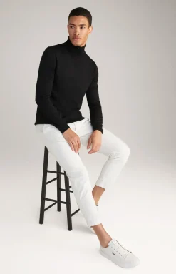 Merinowoll-Rollkragenpullover Donte in Schwarz