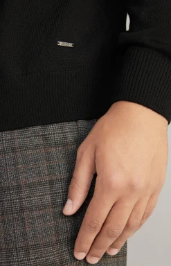 Merinowoll-Strickjacke Danilon in Schwarz