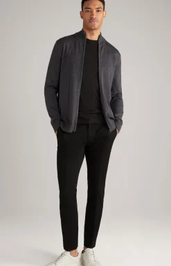 Merinowoll-Strickjacke Davis in Anthrazit