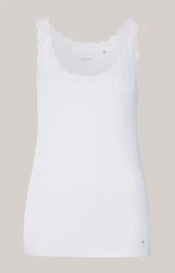 Modal-Spitzen-Top in Weiß