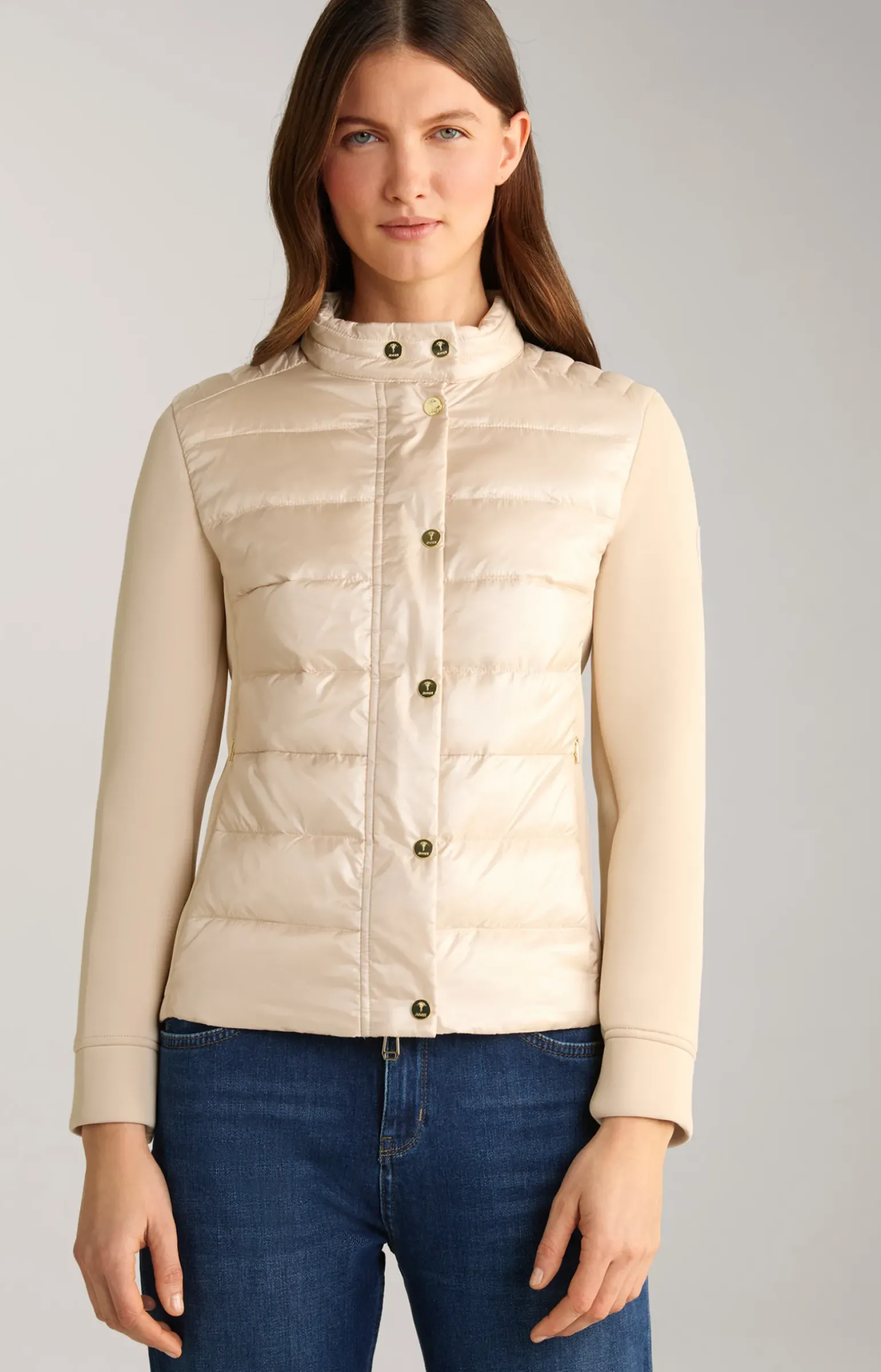 Neopren-Jacke mit Stepp in Champagner