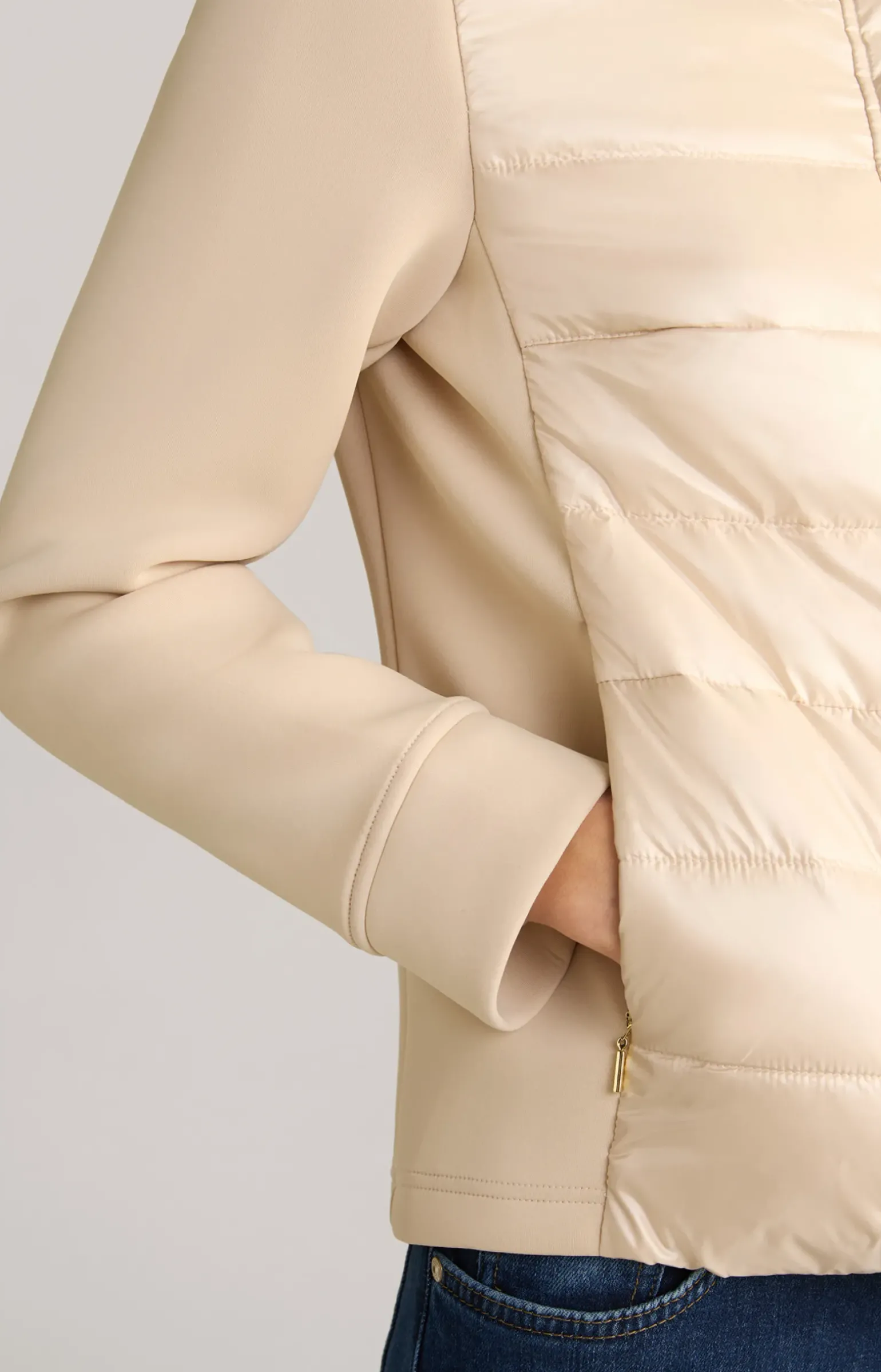 Neopren-Jacke mit Stepp in Champagner