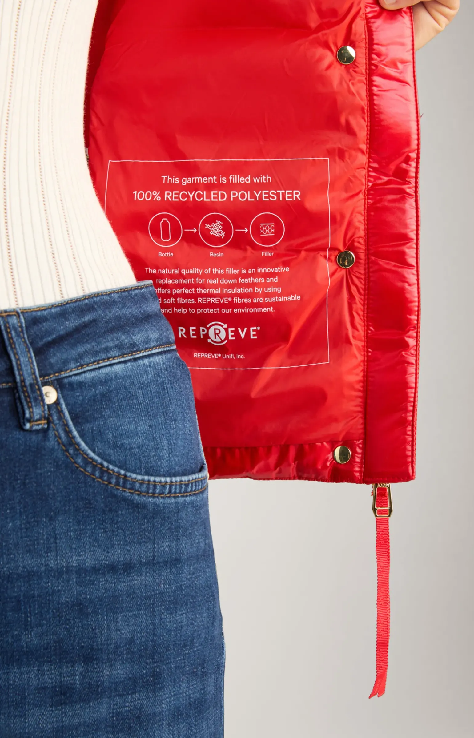 Neopren-Jacke mit Stepp in Rot