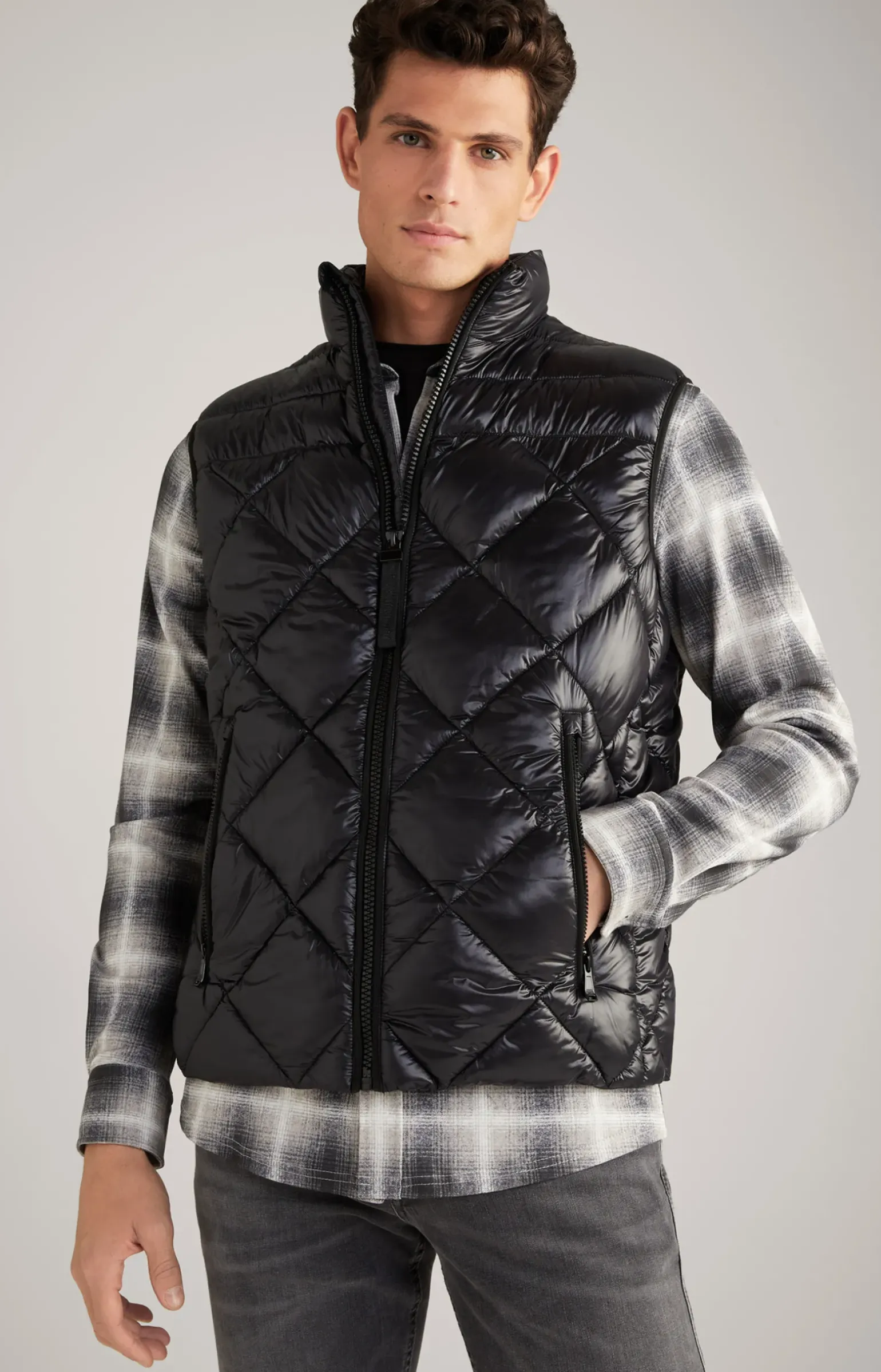 Nylon-Steppweste Vanor in Schwarz