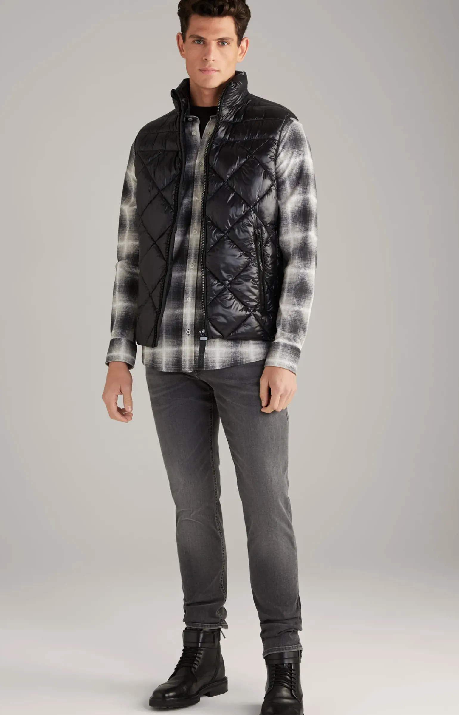 Nylon-Steppweste Vanor in Schwarz