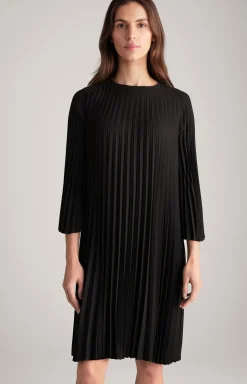 Plissee-Kleid in Schwarz