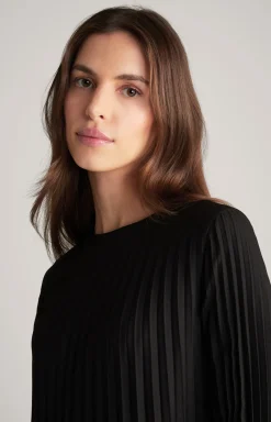 Plissee-Kleid in Schwarz