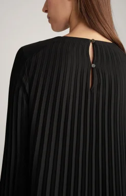 Plissee-Kleid in Schwarz