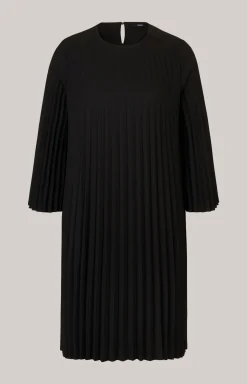 Plissee-Kleid in Schwarz