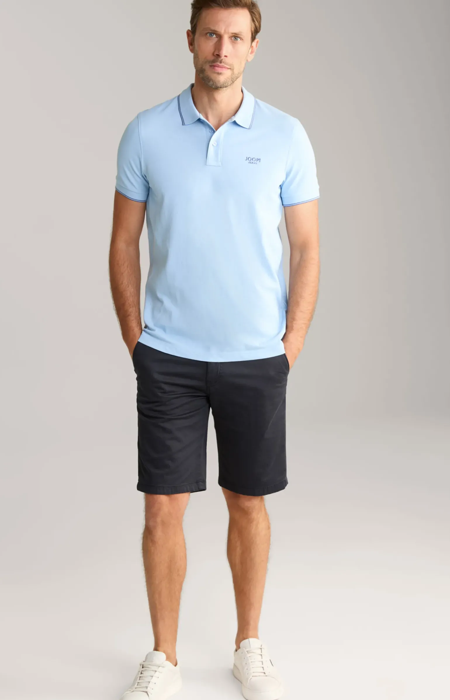 Poloshirt Agnello in Hellblau