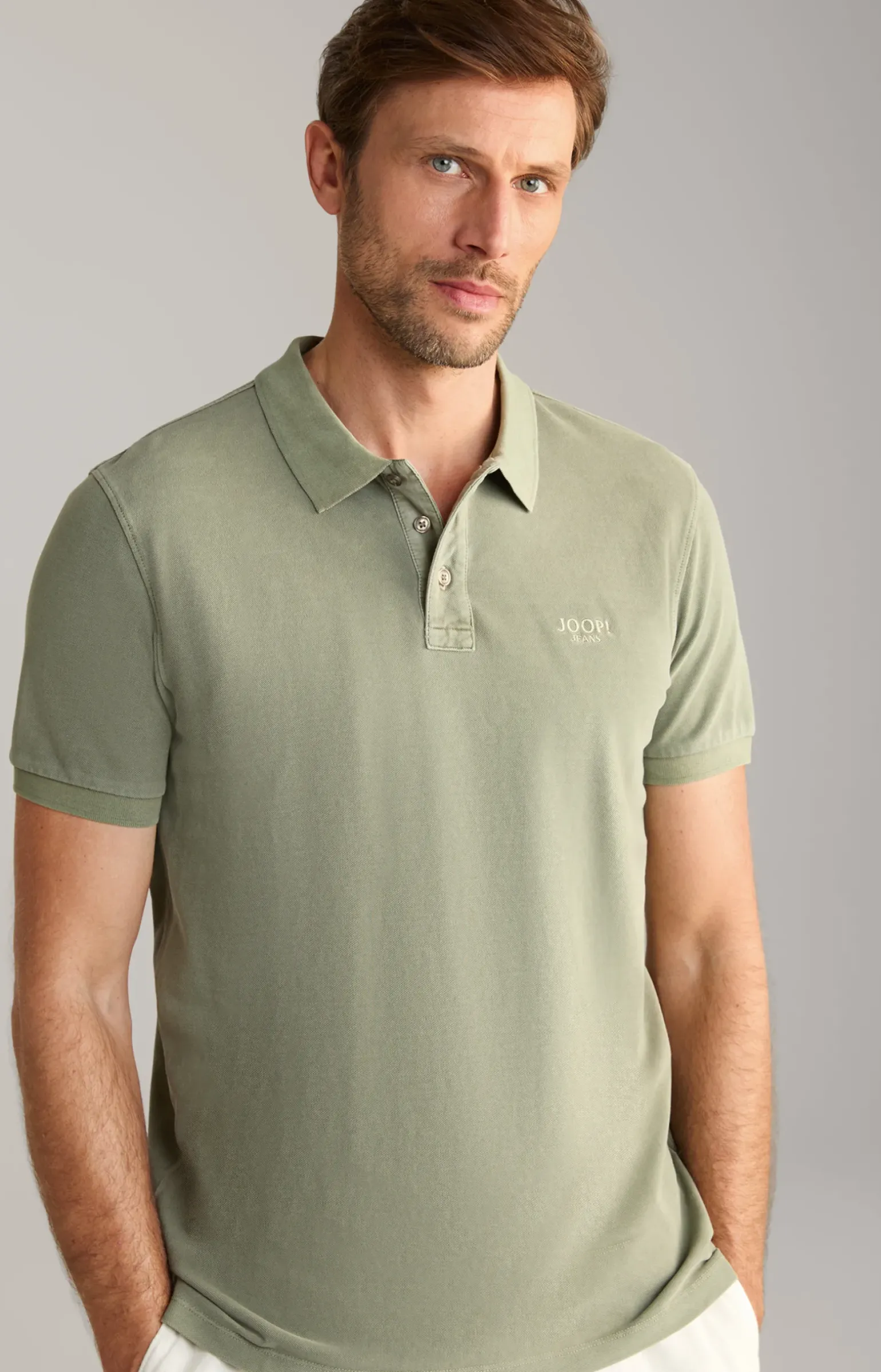 Poloshirt Ambrosio in Oliv